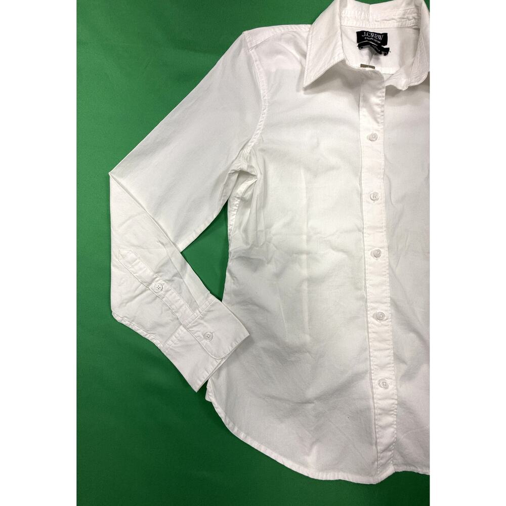 NWT J.Crew White cotton classic button-down shirt fitted silhouette Sz 6 - Picture 4 of 15